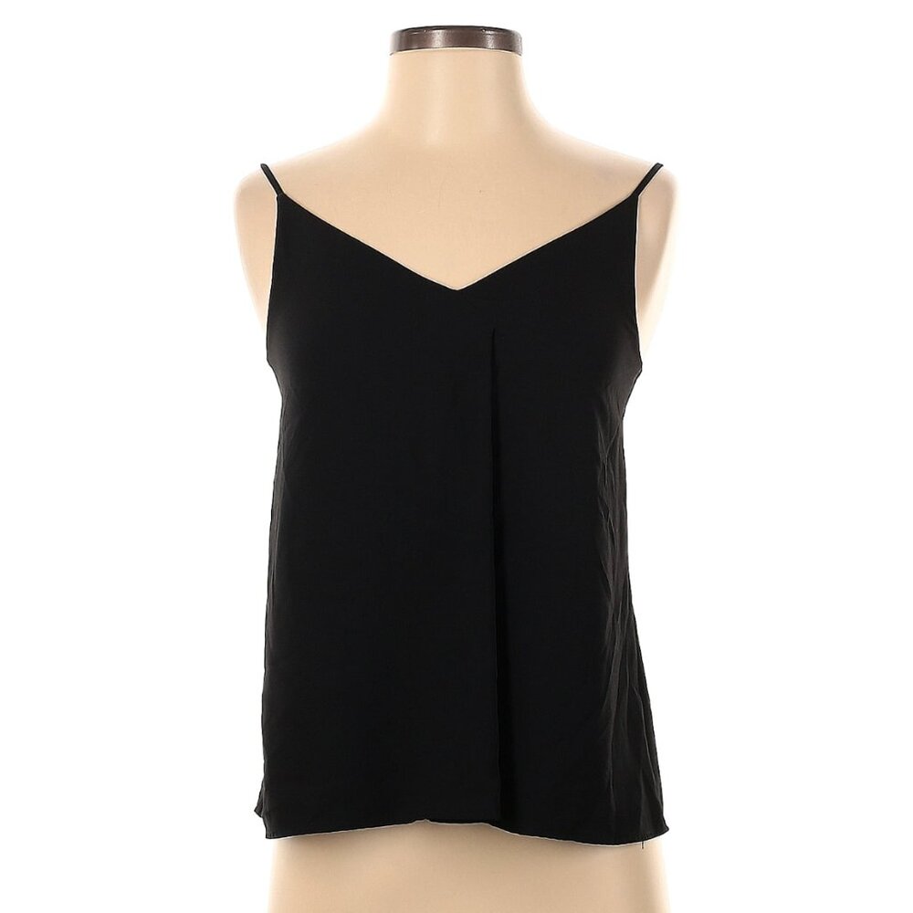 Uniqlo black strappy pleated camisole blouse